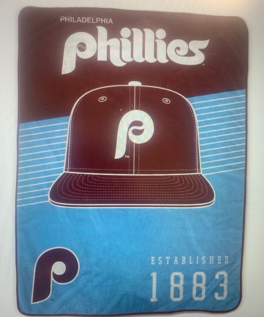 Philadelphia Phillies Retro 60" x 80" Helmet/Hat Stripe Ultra Soft Plush Throw Blanket